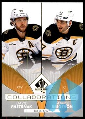 2022-23 SP Authentic Collaborations #C-7 David Pastrnak Patrice Bergeron Boston